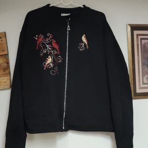 Cardinal embellished zip up jacket
